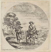 Two Peasants Traveling in a Landscape