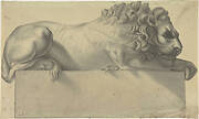 Drawing after a Lithograph of a Recumbent Lion.