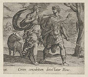 Plate 136: Circe Changing Picus into a Bird (Circes concubitum detestatur Picus), from Ovid's 'Metamorphoses'