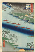 One Hundred Famous Views of Edo “Kawaguchi Ferry and Zenkoji Temple”