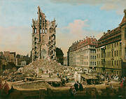 The Ruins of the Kreuzkirche in Dresden