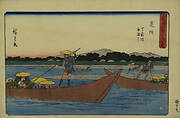  Tenryu River Ferry Crossing, Mitsuke, from the series The Fifty-three Stations of the Tokaido (Gyosho Edition)