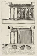 Profile of the Temple of Fortuna Virilis (Profilo del Tempio della Fortuna Virile), and section of the temple, from the series 'Le Antichità Romane'