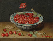 Wild Strawberries and a Carnation in a Wan-Li Bowl