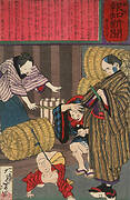 The Child of Horisaka Sahei Tied to a Rice Bale