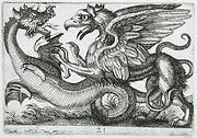 Two Chimerical Animals Fighting