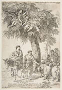 The Holy Family on their flight into Egypt