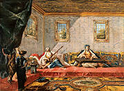 Two Odalisques Playing Music in the Harem