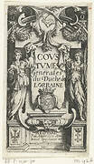 Titelblad voor het boek 'Coustumes Generales du Duche de Lorraine'