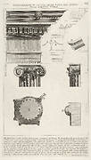 Cornice and column from the Temple of Fortuna Virilis (Tempio della Fortuna Virile), from 'Le Antichità Romane'