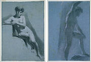 Study of a Nude Woman, Seated Looking to the Right (recto) Study of a Male Nude (verso)