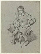 Seated Boy with a Stick and a Hat