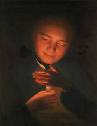 The artist’s brother James holding a candle