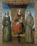 Virgin and Child between St. Chaterine of Alexandria and St. Bernardino of Siena, Saints Sebastian, George and Roch