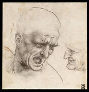 Study of Two Warriors' Heads for the Battle of Anghiari