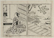 Woman Looking at a Hanging Scroll