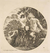 Young Satyr About to Bathe in a River, from 'Landscapes and seaports' (Paysages et ports de mer, dans des ronds)