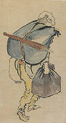 Man carrying back-pack and lantern