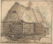 A Farm Building; verso: Head of a Woman and Slight Sketch of Woman Holding a Child