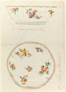 Design for a Painted Porcelain Scalloped Salad Bowl, for Sèvres Porcelain Manufactury