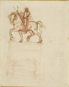 Recto: A study for the Trivulzio monument. Verso: A study for an equestrian monument