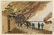 The Ryōgoku Fire Sketched from Hamachō on the 26th of January, 1881