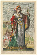 French Judith, an illustration from Pierre Le Moyne's 'La Gallerie des femmes fortes'