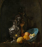 Still Life with a Silver Jug and a Porcelain Bowl