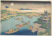 雪月花　淀川|Moonlight on the Yodo River (Yodogawa), from the series Snow, Moon, and Flowers (Setsugekka)