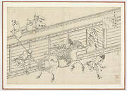 Preparatory drawing for a print in the series Hyakunin isshu uba ge etoki: Toba no In