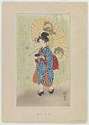 Charm of spring rain, from Portfolio of Beauties by Kiyokata