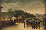 Boarding, on Praia Grande, of troops destined for the blockade of Montivideu