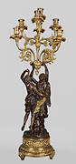 Eight-branch candelabra with figures of Cupid and Psyche