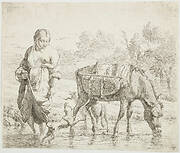 The country woman and the sumpter crossing a brook