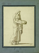 Priestess carrying an enveloped offering