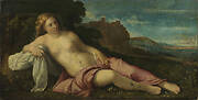 Reclining woman in a Landscape