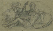 Seated Male Figure with Putto and Armor