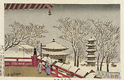 Snow Scene at Asakusa Temple