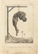 A Negro hung alive by the Ribs to a Gallows