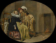 A Couple in an Interior with a Gypsy Fortune-Teller