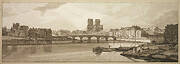 A Selection of Twenty of the Most Picturesque Views in Paris: View of Pont de la Tournelle & Notre Dame taken from the Arsenal