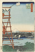 One Hundred Famous Views of Edo “Ryogoku Ekoin Temple and Moto-Yanagibashi Bridge”