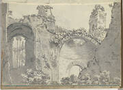 Roman Ruins with Arched Alcoves (Smaller Italian Sketchbook, leaf 3 recto)