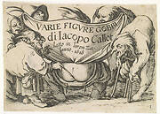 Titelprent voor prentserie 'Diverse gebochelden'/'Varie figure gobbi di Jacopo Callot'