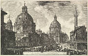 Two churches near Trajan's column, S. Maria di Loreto and Santissimo Nome di Maria (Veduta delle due chiesa, l'una detta della Madonna di Loreto, l'altra del nome di Maria, presso la Colonna Trajana)