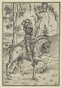 Knight on Horseback Riding Towards the Right