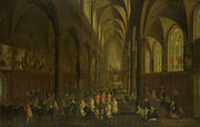 The Interior of the Dominican Church, Antwerp, Looking East, with the Procession of the Holy Sacrament