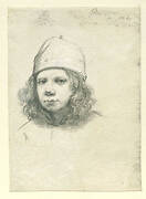 Zelfportret van Moses ter Borch met muts, van voren