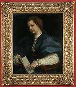 Lady with a book of Petrarch's rhyme