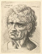 Head of a man with serious expression